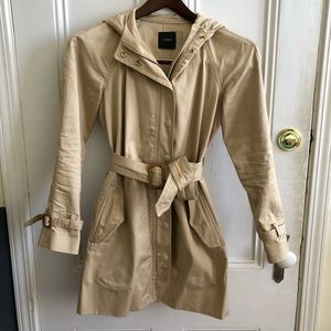 Classic J. Crew Matinee hooded trench sz 0